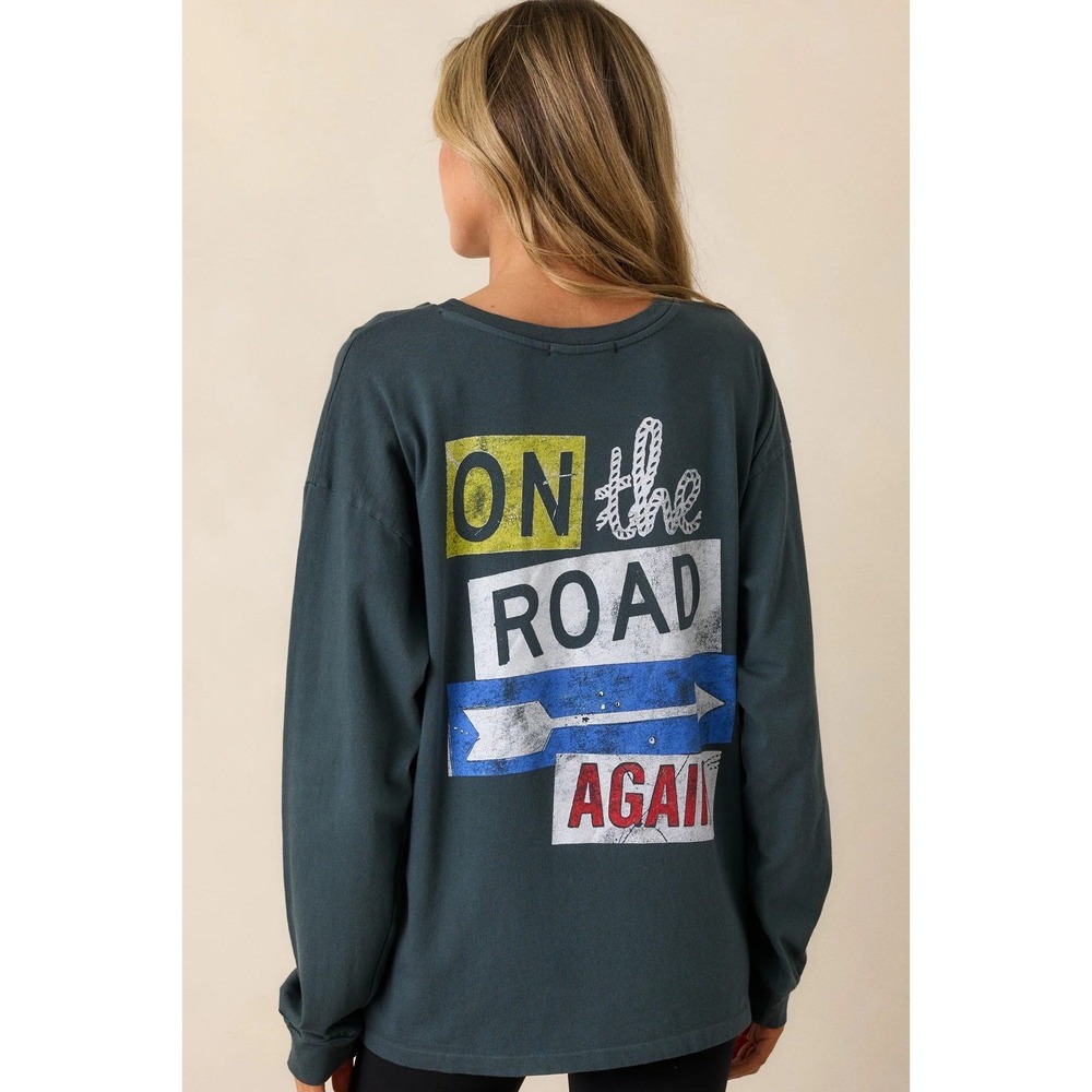 NWT Daydreamer Nelson On The Road Again x Free People LS Tee‎ Shirt S New RARE